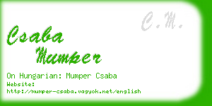 csaba mumper business card